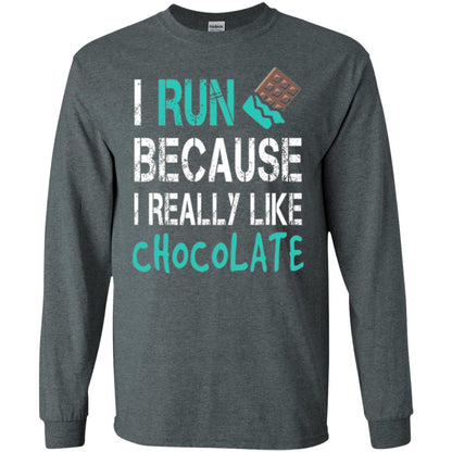 Runner T-shirt I Run Because I Really Like Chocolate Dark Heather