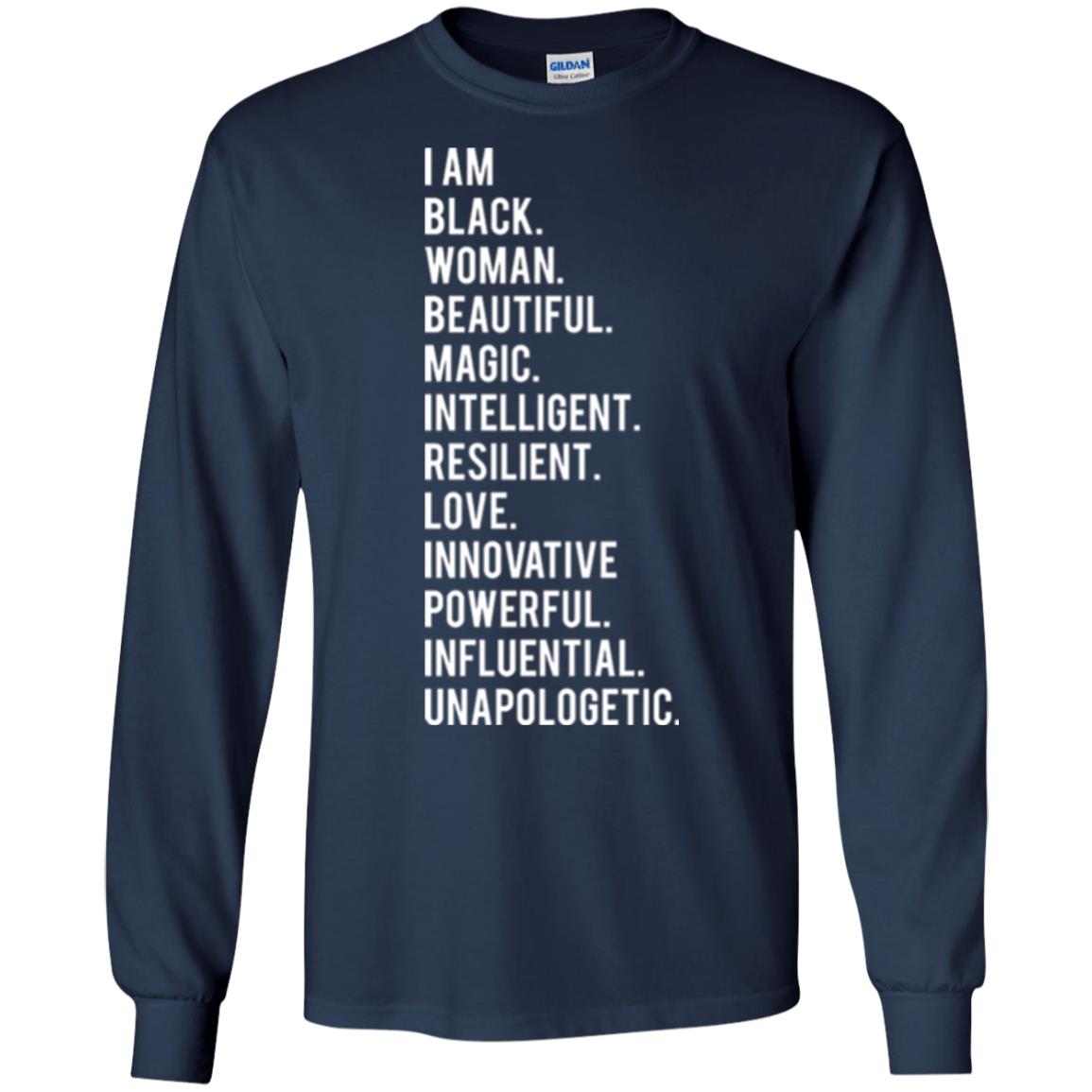 I Am Black Woman Black History Month 2018 T-shirt Navy