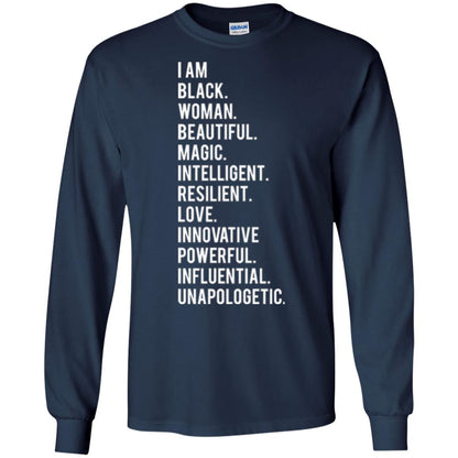 I Am Black Woman Black History Month 2018 T-shirt Navy