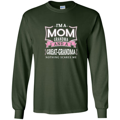 Nana T-shirt Nothing Scares Me I'm Mom Grandma Forest Green