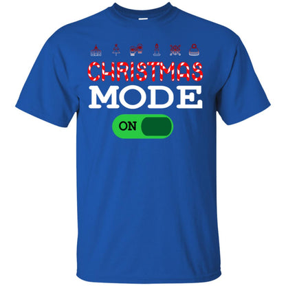 Mode On Christmas X-mas Gift Shirt For Mens Womens Kids Royal
