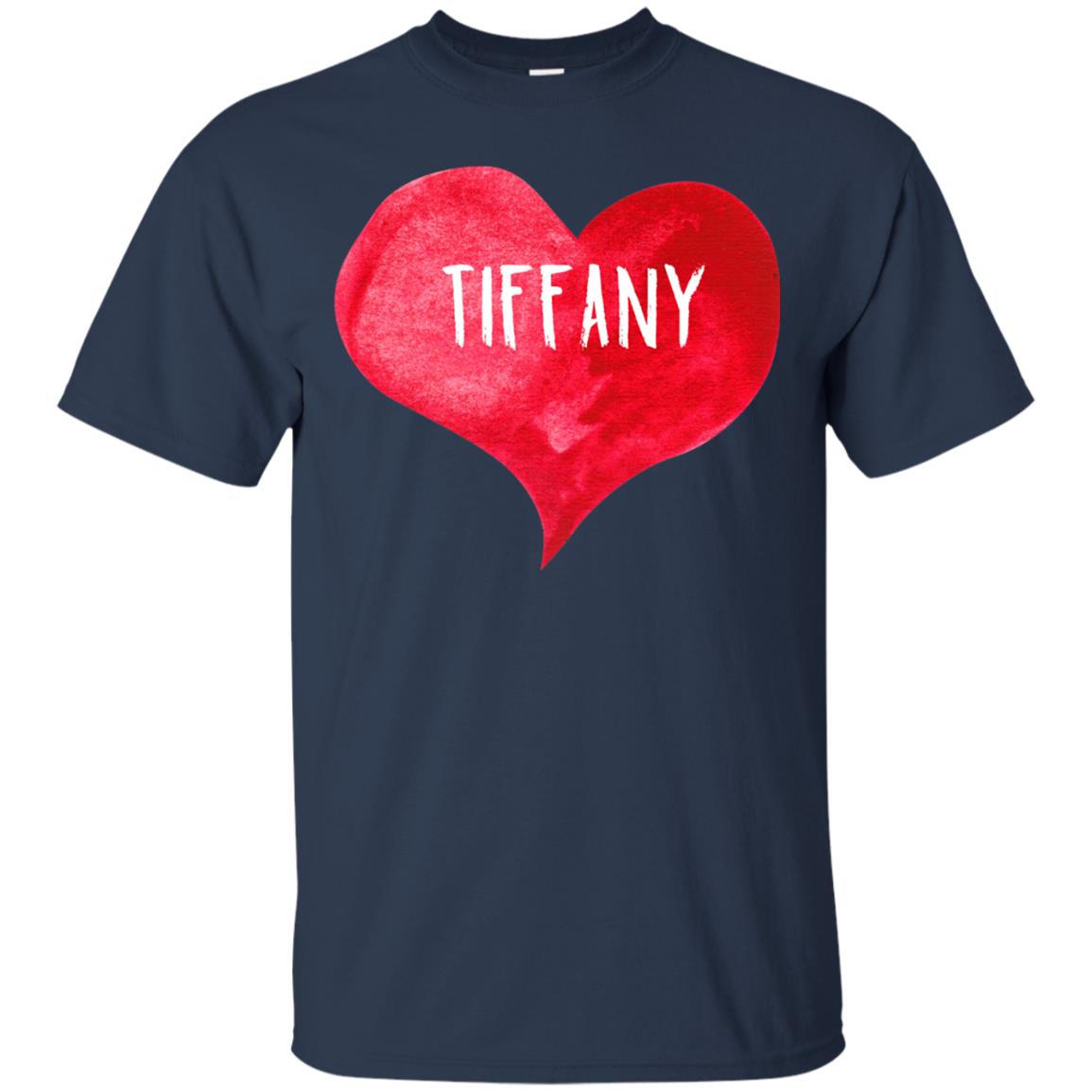 Valentine_s Day T-shirt I Love Tiffany Love Heart T-shirt Navy