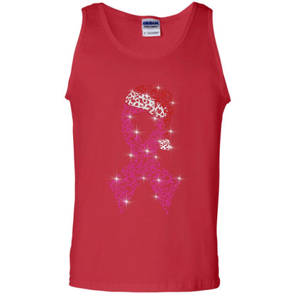 Pink Ribbon With Santa Hat Breast Cancer Awareness X-mas Gift Shirt Red