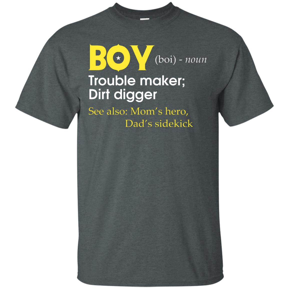 Boy Definition Trouble Maker Dirt Digger Shirt Dark Heather