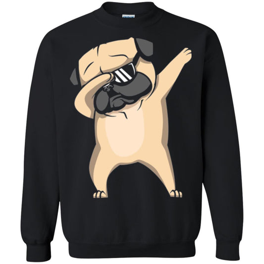 Dog Lover T-shirt Dabbing Pug T-shirt Black