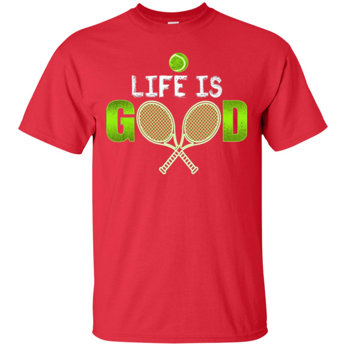 Tennis Lovers T-shirt Life Is Good Red