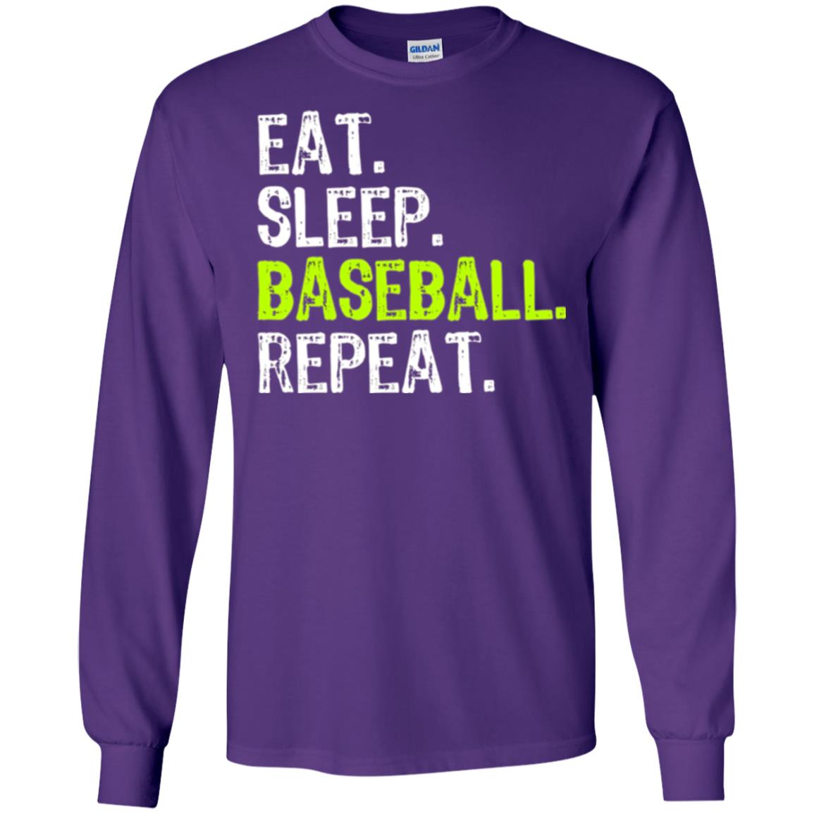 Baseball T-shirt Eat Sleep Baseball Repeat Purple