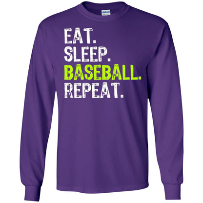 Baseball T-shirt Eat Sleep Baseball Repeat Purple