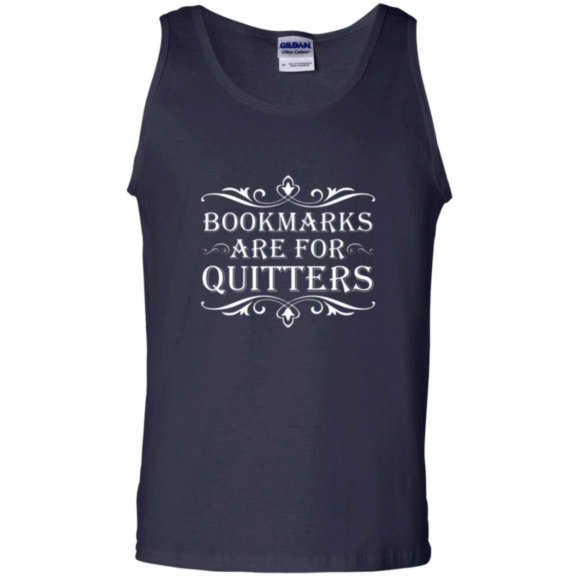 Bookworm T-shirt Bookmarks Are For Quitters Navy