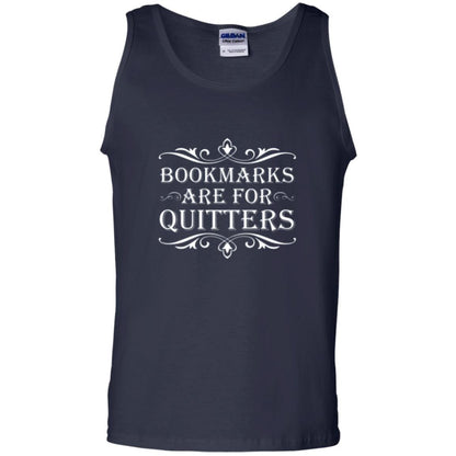 Bookworm T-shirt Bookmarks Are For Quitters Navy
