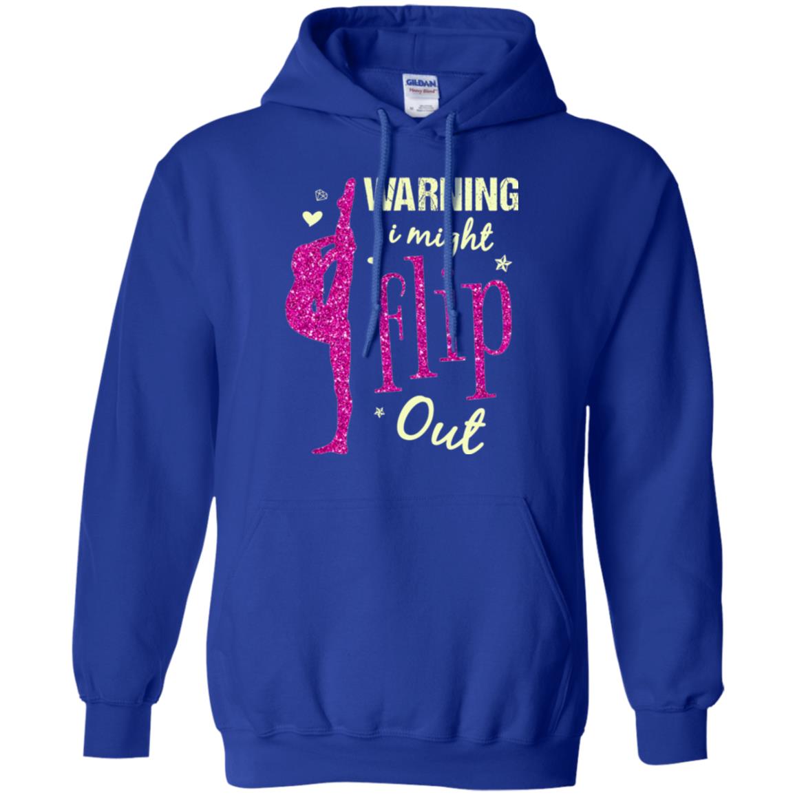 Gymnast T-shirt Warning I Might Flip Out Royal
