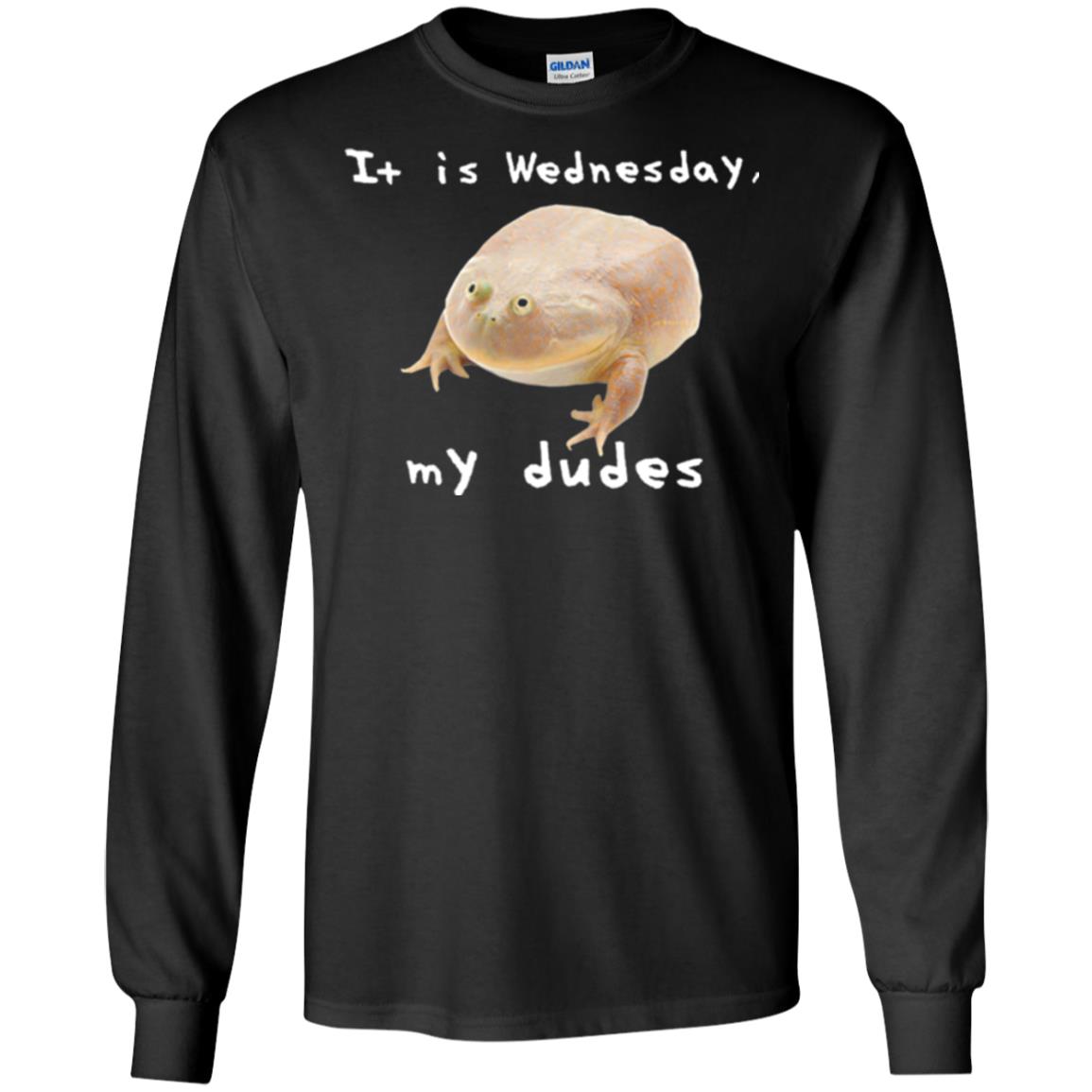 Funny Frog T-shirt It Is Wednesday My Dudes Black