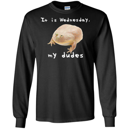 Funny Frog T-shirt It Is Wednesday My Dudes Black