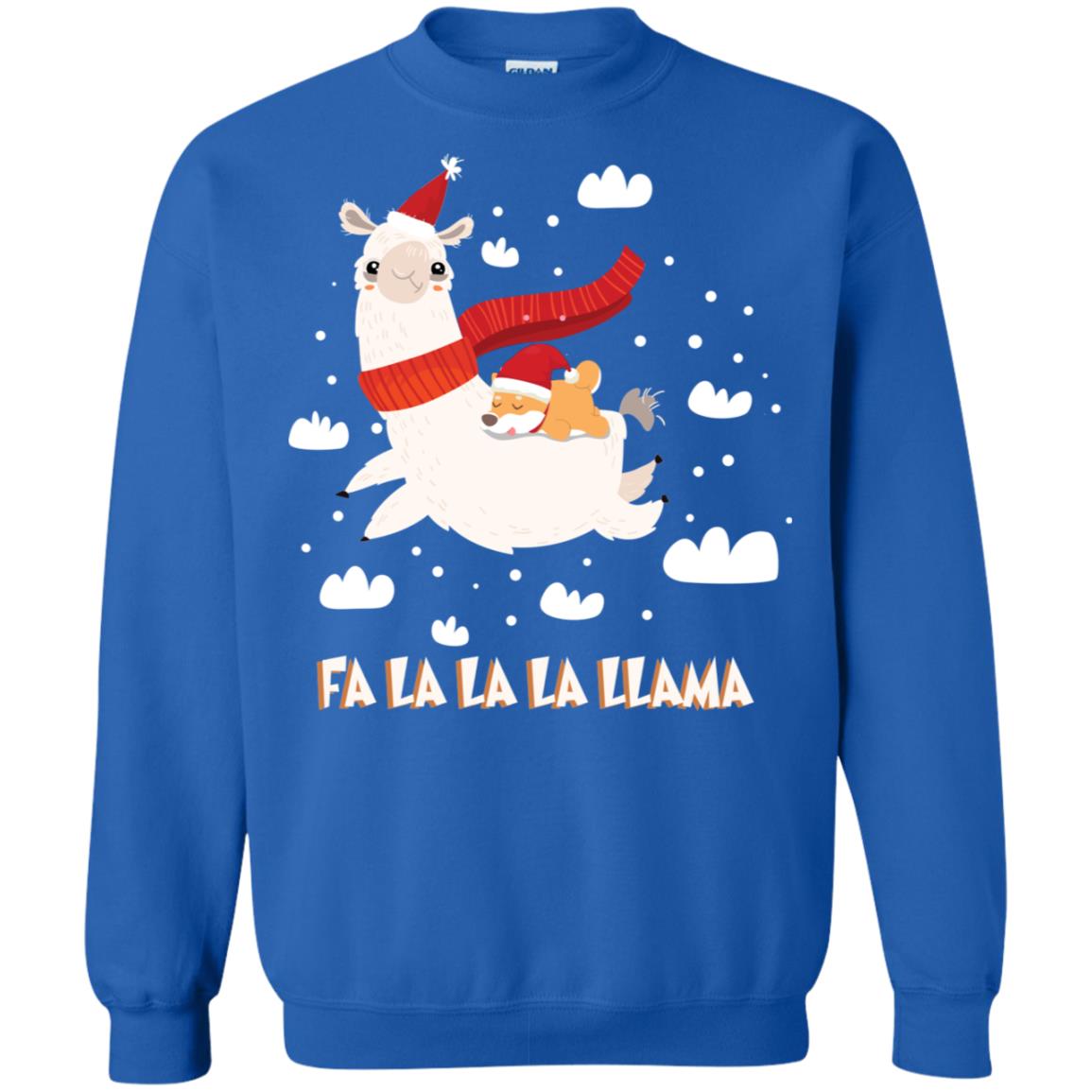 Fa La La La Llama With Shiba Inu X-mas Gift Shirt Royal
