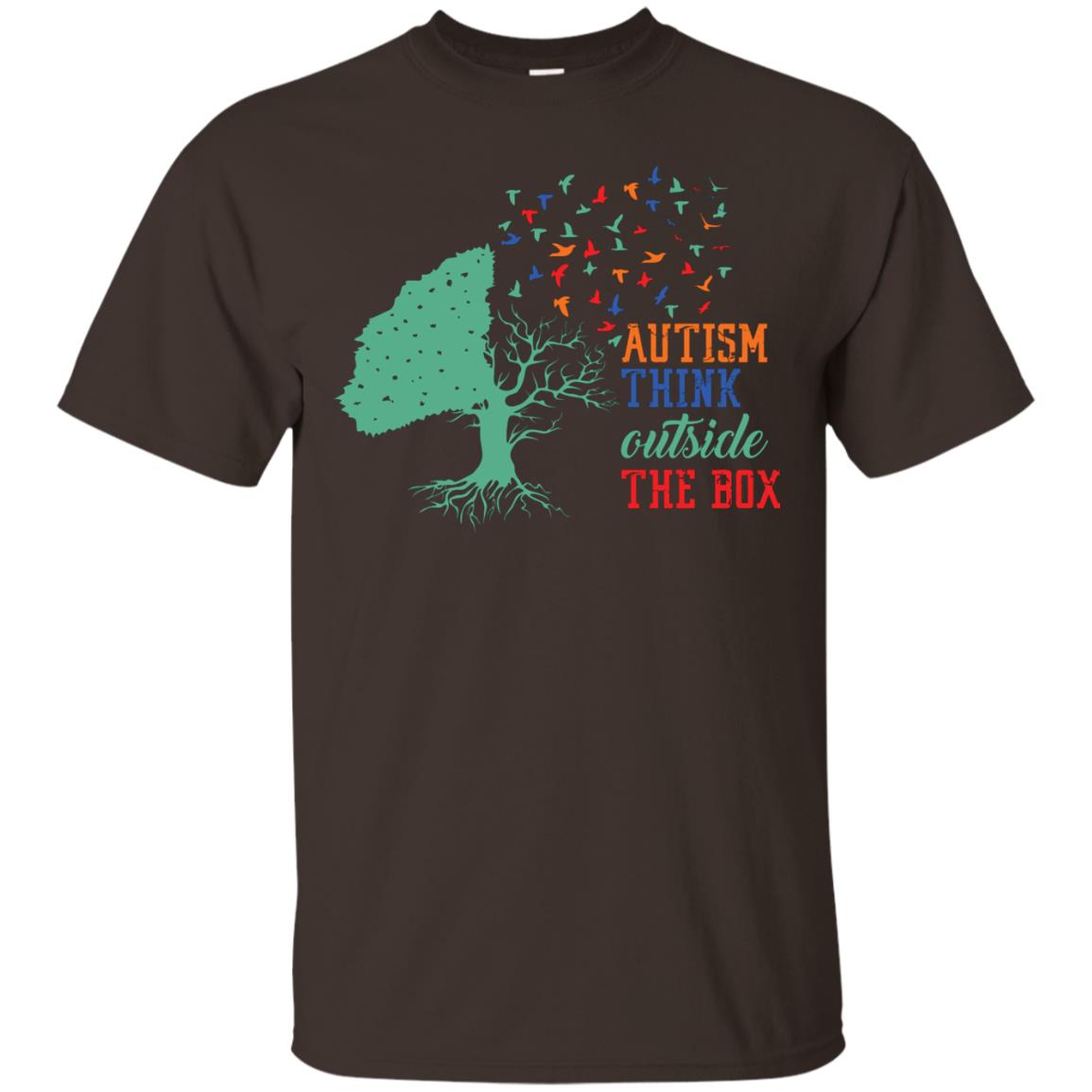 Autism Think Outside The Box Autism Awearness T-shirt Dark Chocolate