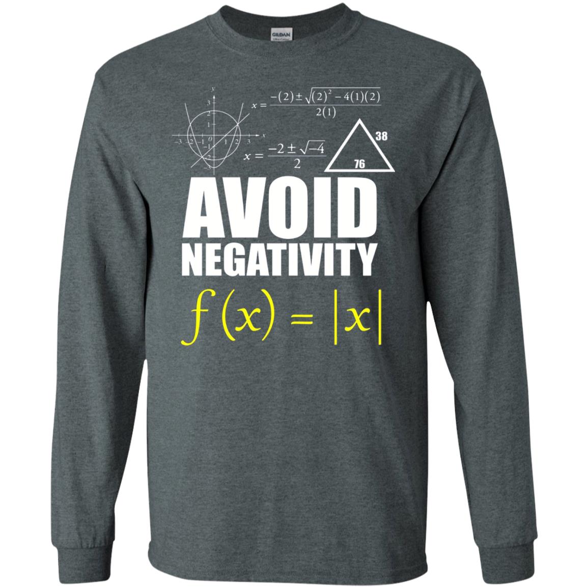 Avoid Negativity Math Teacher T-shirt Dark Heather