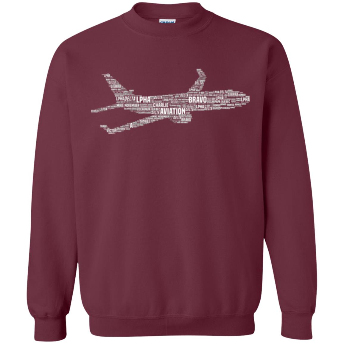 Alphabet Airplane Pilot T-shirt Maroon