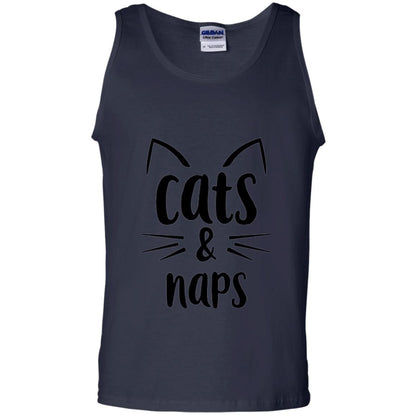 Cats And Naps Lovers T-shirt Navy