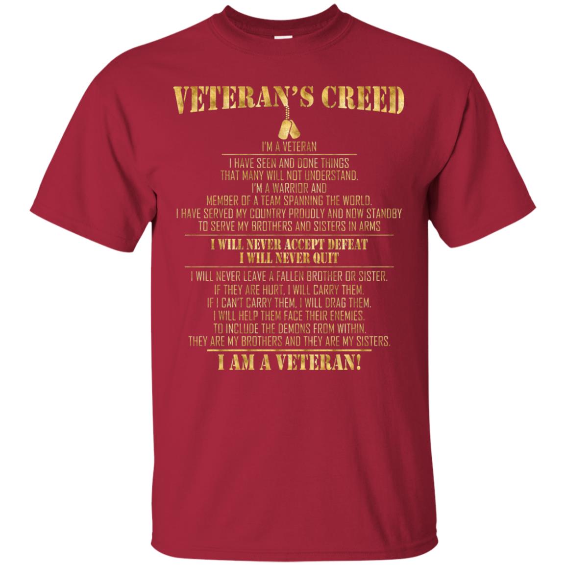 Veterans Creed Im A Veteran I Have Seen And Done Things That Many Will Not Understand Cardinal
