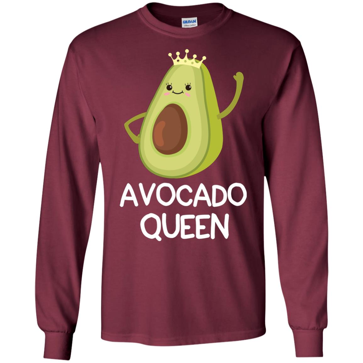 Avocado Queen Vegetarian Shirt For Girls Maroon