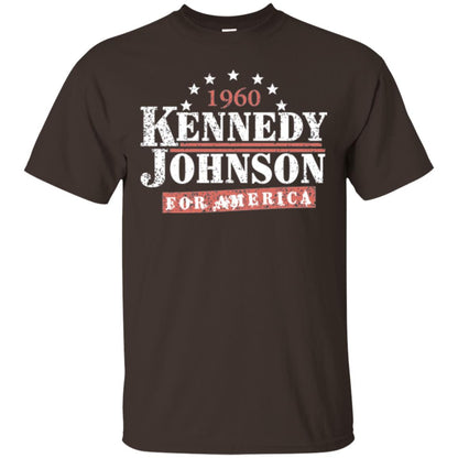 Presidential Campaign T-shirt Vintage Kennedy Johnson 1960 Dark Chocolate
