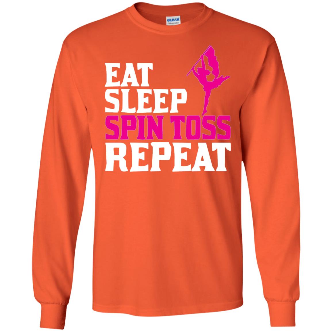 Eat Sleep Spin Toss Repeat Color Guard T-shirt Orange