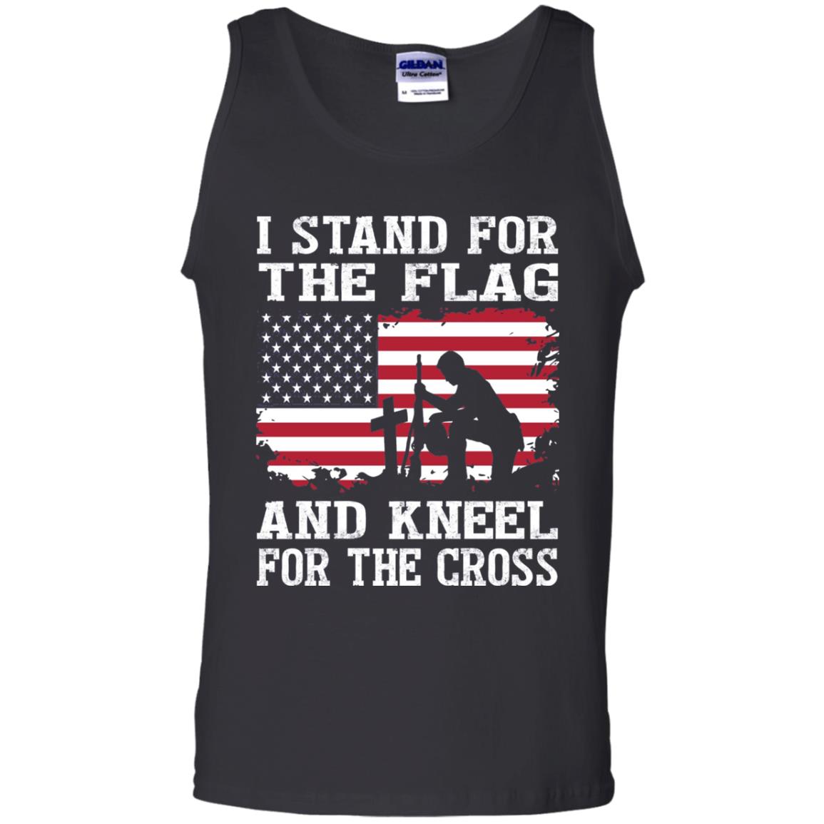 I Stand For The Flag And Kneel For The Cross Military T-shirt Black