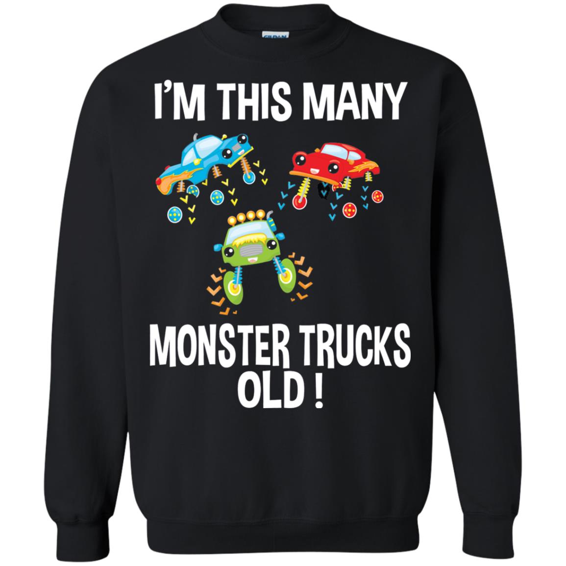 Birthday 3th Shirt Im This Many Monster Trucks Old Black