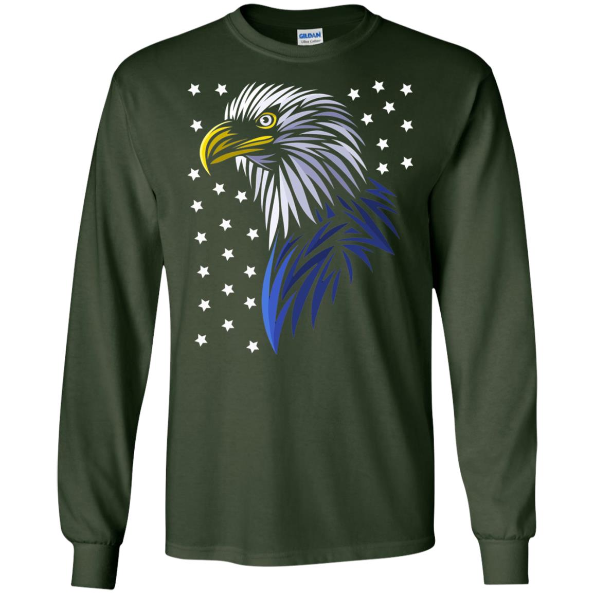 Usa Eagle Flag Stars T-shirt Tribal Style T-shirt Forest Green
