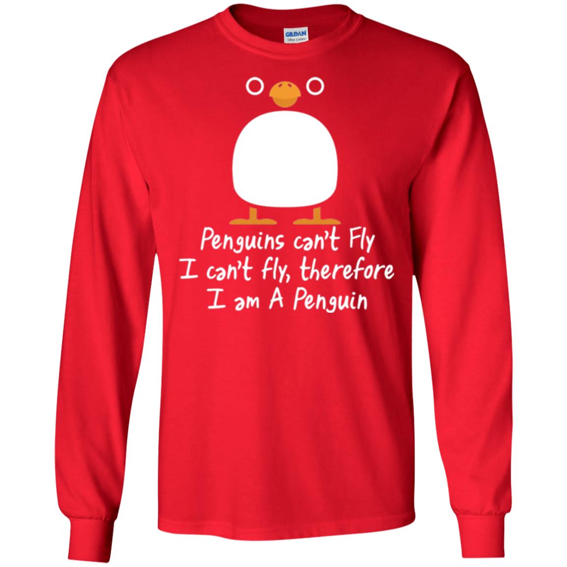 Penguin T-shirt I Can_t Fly Red