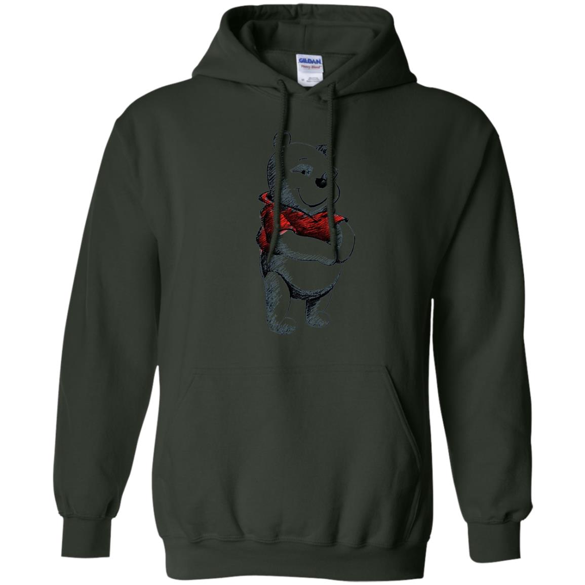 Sketch Of Winnie The Pooh Movie Lover T-shirt Forest Green