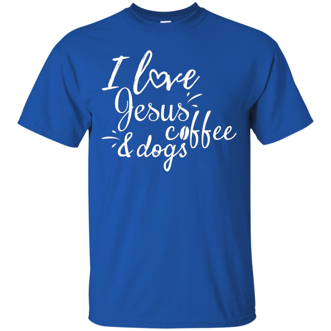 I Love Jesus Coffee And Dogs Christian T-shirt Royal