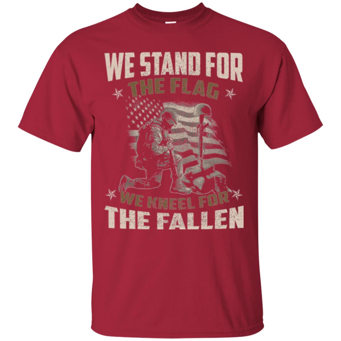 Veteran T-shirt We Stand For The Flag, We Kneel For The Fallen Cardinal