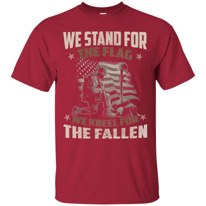 Veteran T-shirt We Stand For The Flag, We Kneel For The Fallen Cardinal