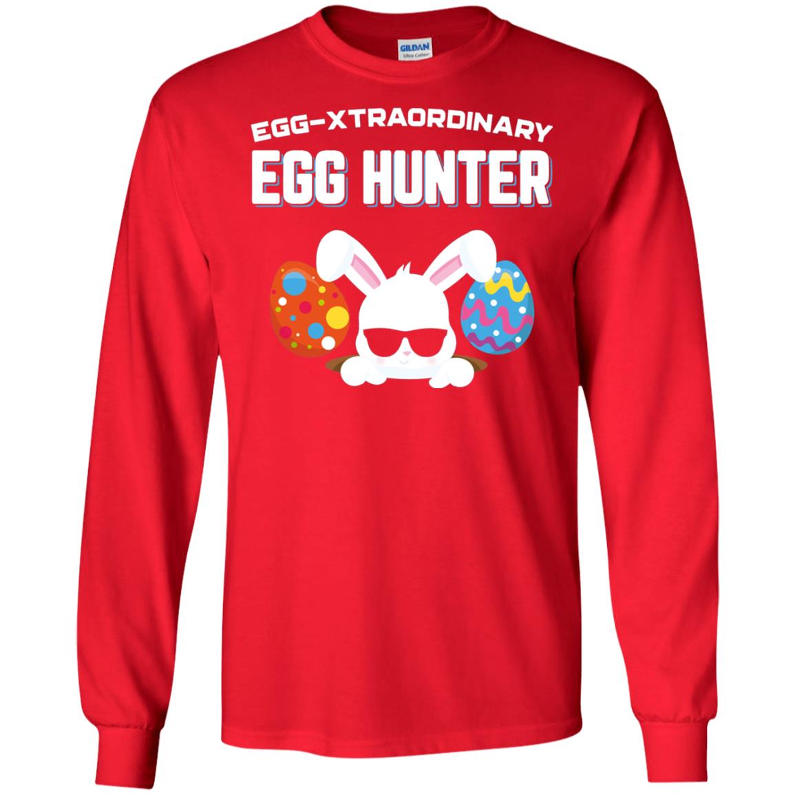 Egg-xtraordinary Egg Hunter Easter Shirt Red