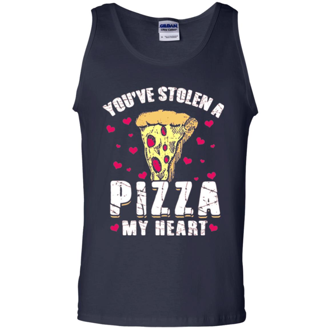 Funny Valentines Day Shirt Food Gift You_ve Stolen Pizza My Heart Navy