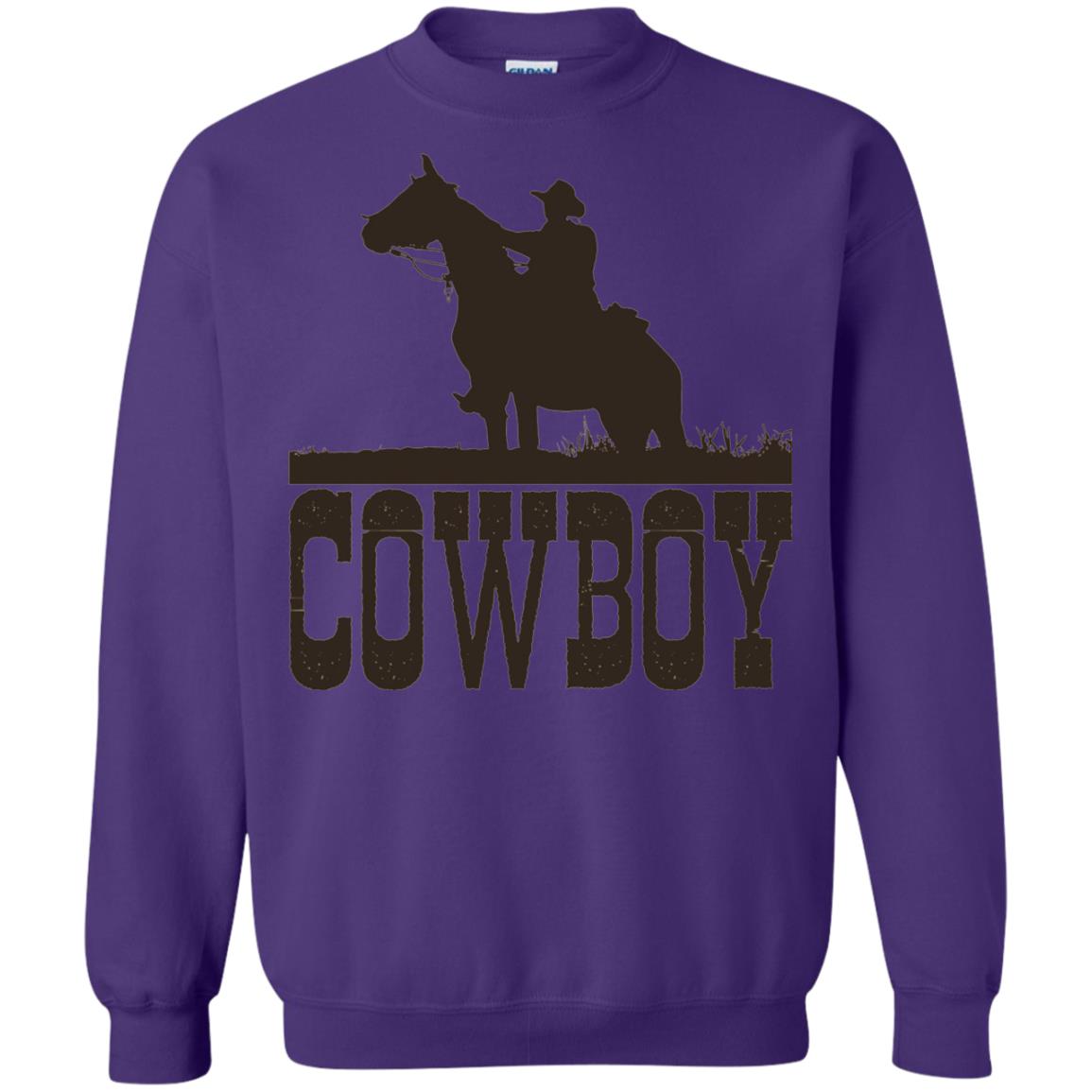 Horse Rider Western Cowboy T-shirt Purple