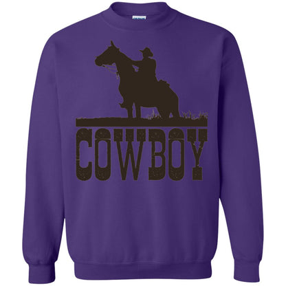 Horse Rider Western Cowboy T-shirt Purple