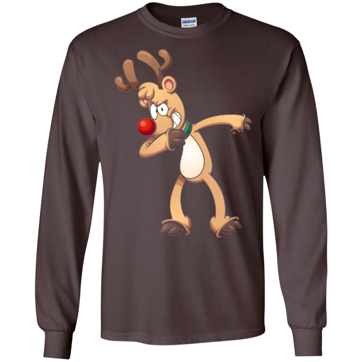 Christmas T-shirt Dabbing Reindeer Dark Chocolate