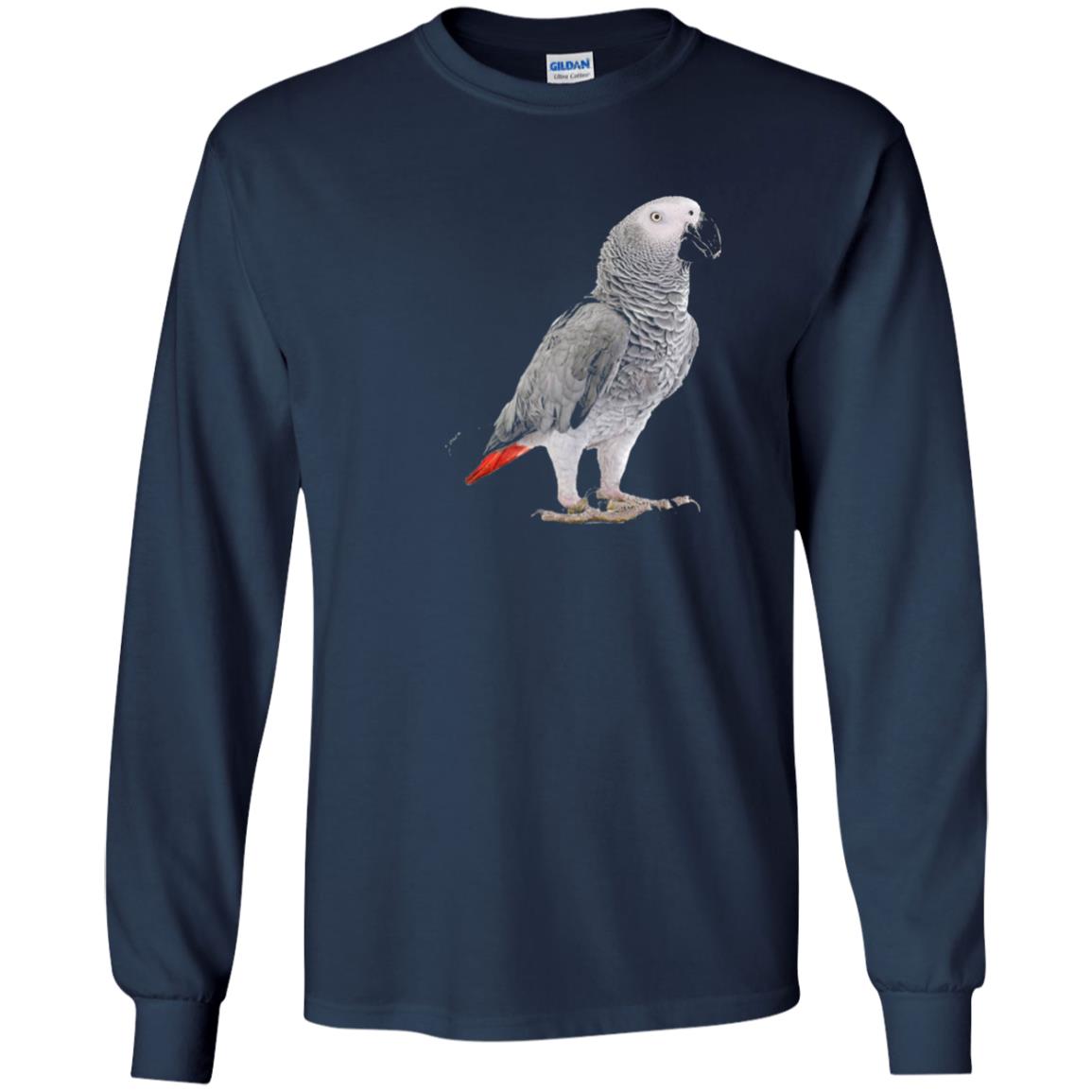 Funny African Grey Parrot Bird T-shirt Navy