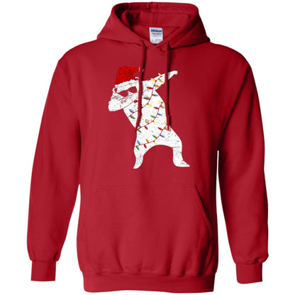 Christmas T-shirt Santa Bear Dabbing Lights Sunglasses Red
