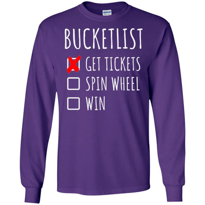 Game Show T-shirt Bucket List Spin Wheel Win Purple