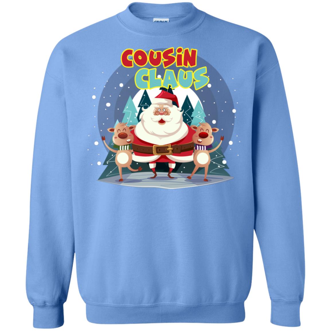 Cousin Claus Matching Family X-mas Gift Shirt Carolina Blue