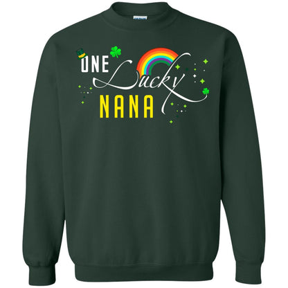 One Lucky Nana St. Patrick_s Day T-shirt Forest Green