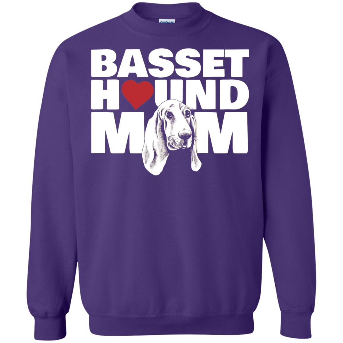 Basset Hound Mom Heart T-shirt Purple