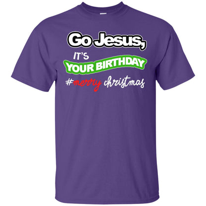Go Jesus It's Your Birthday Hash Tag Merry Christmas X-mas Christian Gift Shirt Purple