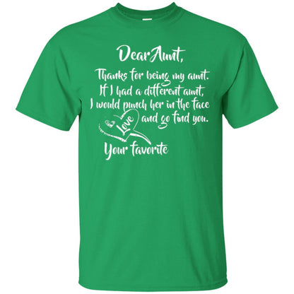 Family T-shirt Dear Aunt Thanks For Being My Aunt Irish Green