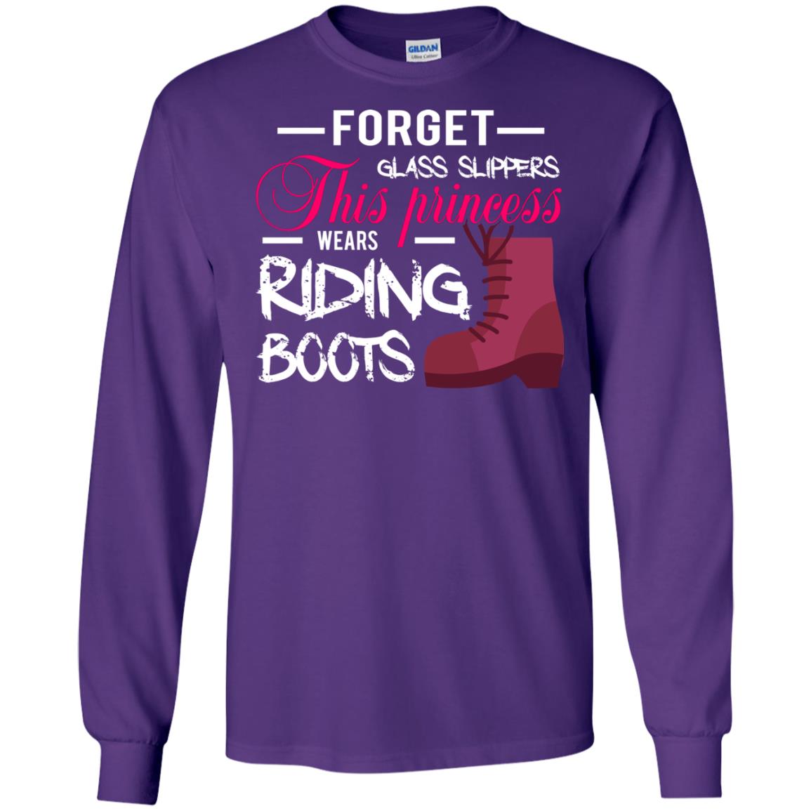 Forget Glass Slippers This Princess Wears Riding Boots Horse Riding T-shirt Purple