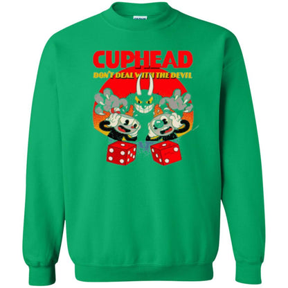 Cuphead And Mugman Devil_s Dice Video Game Graphic T-shirt Irish Green
