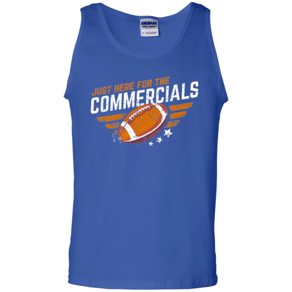 Football Lover T-shirt Just Here For The Commercials Royal